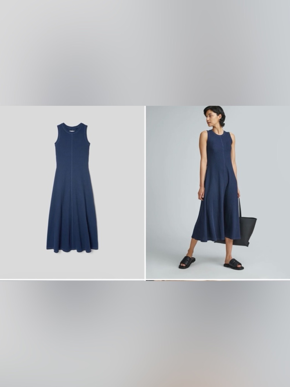 Everlane Navy Waffle Thermal Crewneck dress
